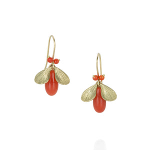 Annette Ferdinandsen Coral Jeweled Bug Drop Earrings | Quadrum Gallery