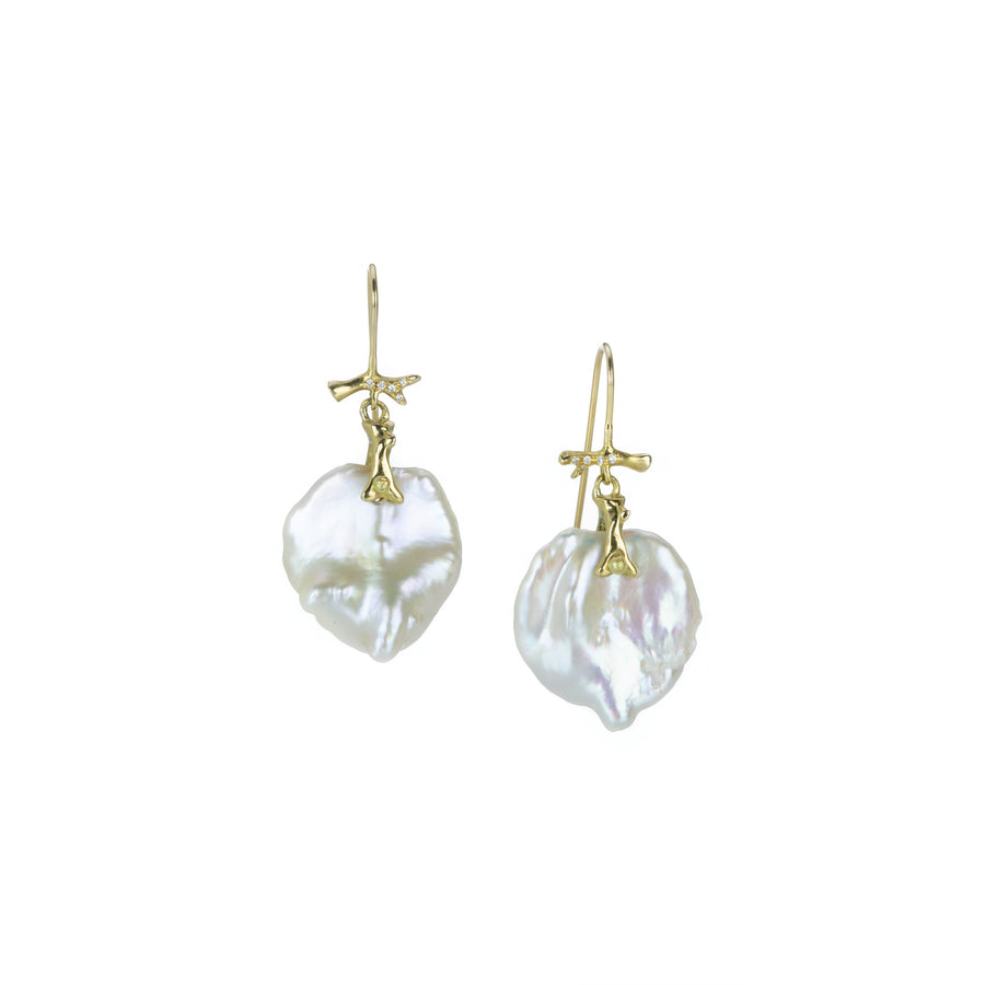 Annette Ferdinandsen Diamond Branch Earrings with Pearl Petal Drops | Quadrum Gallery