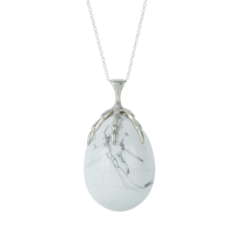 Annette Ferdinandsen Sterling Silver Howlite Egg an Claw Necklace | Quadrum Gallery