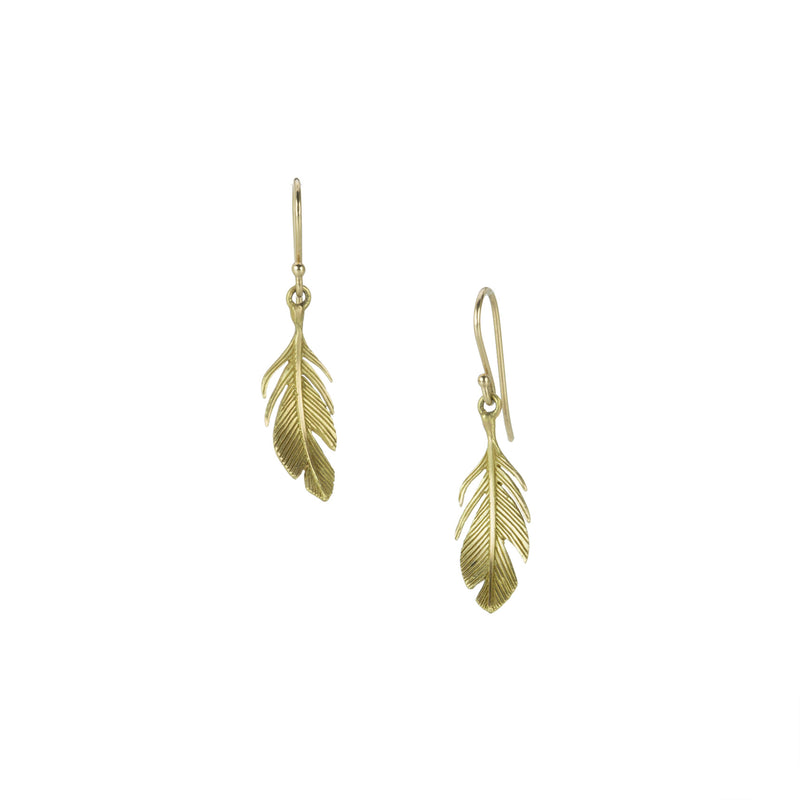 Annette Ferdinandsen 18k Yellow Gold Small Feather Earrings | Quadrum Gallery