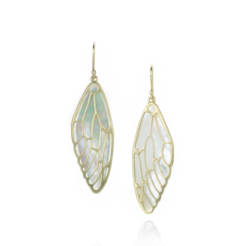 Annette Ferdinandsen White Mother of Pearl Cicada Wing Earrings | Quadrum Gallery