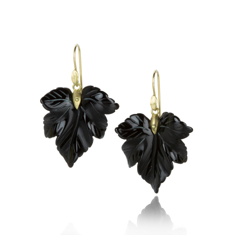 Annette Ferdinandsen Black Onyx Fancy Leaf Earrings | Quadrum Gallery