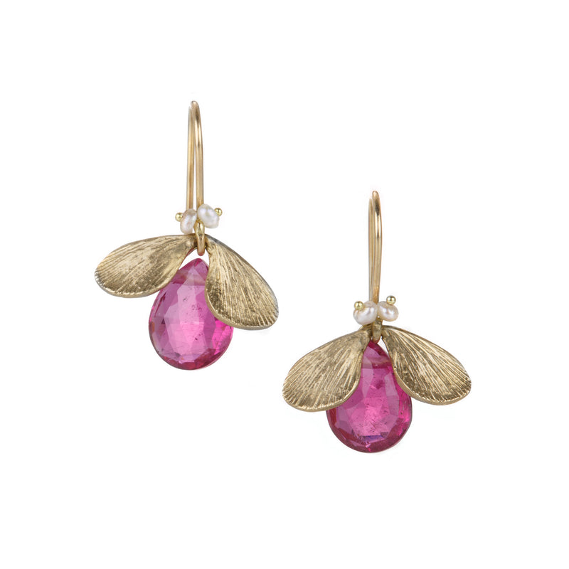 Annette Ferdinandsen Rubellite Tourmaline Jeweled Bug Earrings | Quadrum Gallery