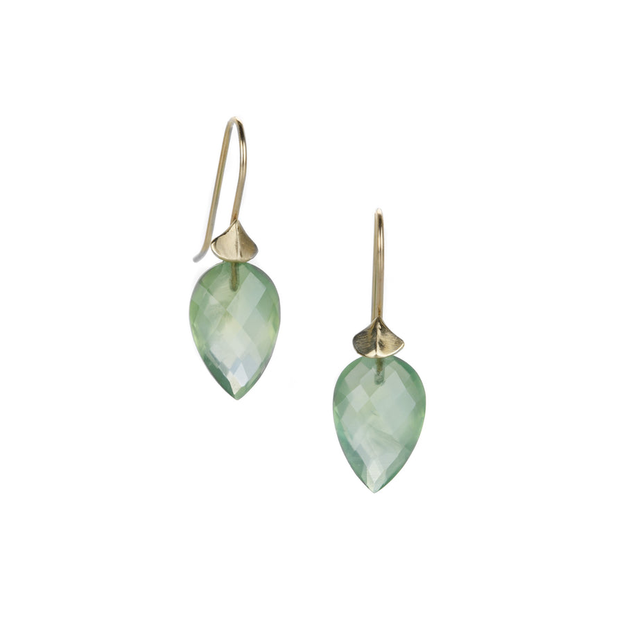 Annette Ferdinandsen 14K Yellow Gold Simple Bug Prehnite Earrings | Quadrum Gallery