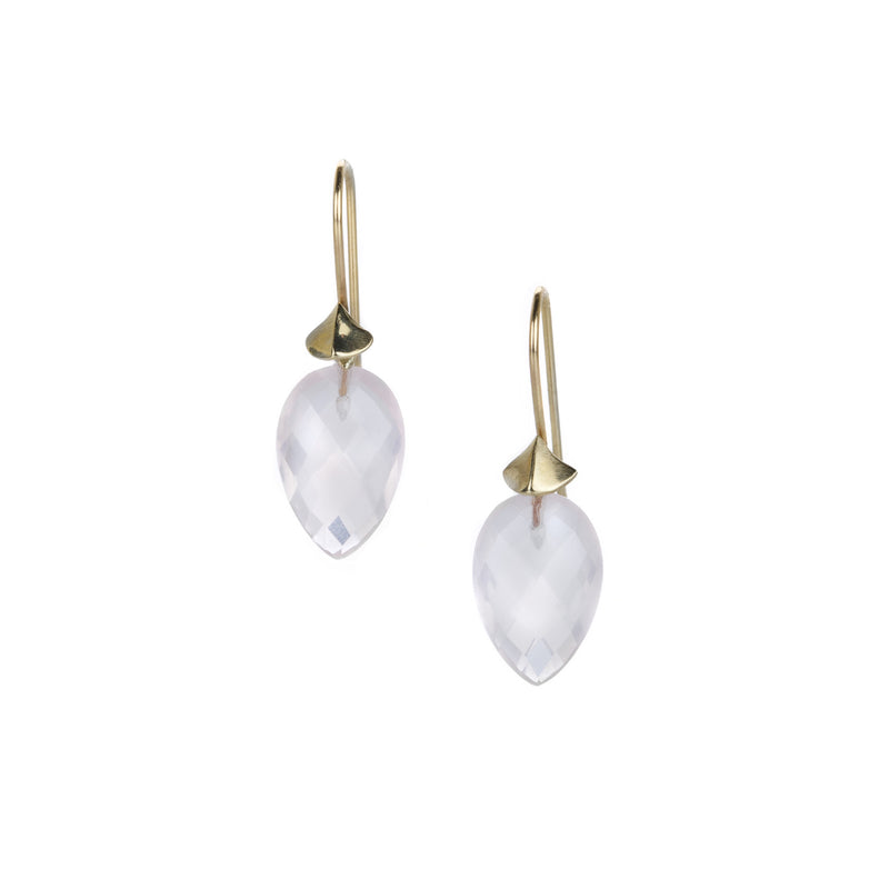 Annette Ferdinandsen Rose Quartz 14k Yellow Gold Simple Bug Earrings | Quadrum Gallery