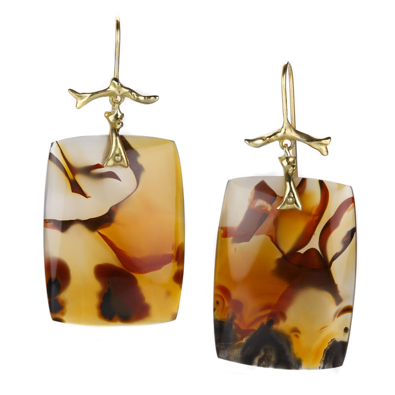 Annette Ferdinandsen 18k Brazilian Agate Slice Earrings | Quadrum Gallery