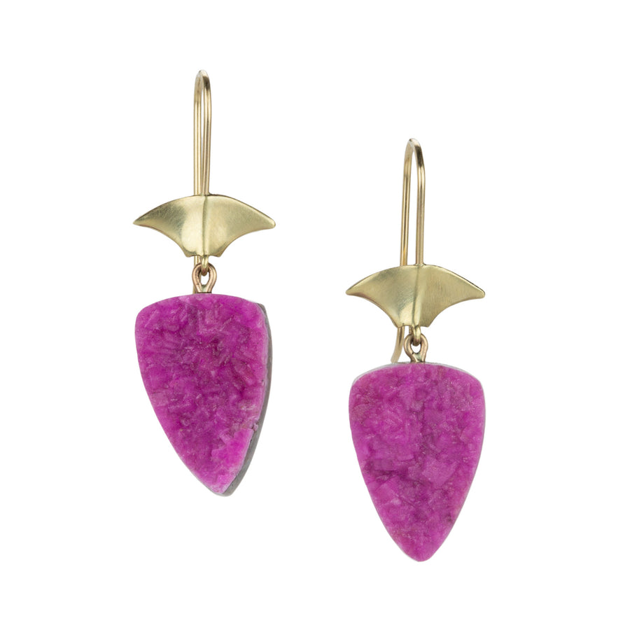 Annette Ferdinandsen Pink Druzy Arrowhead Earrings | Quadrum Gallery