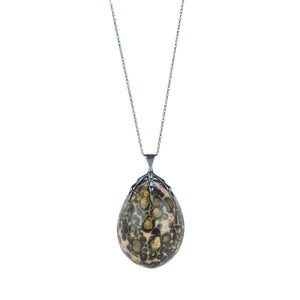 Annette Ferdinandsen Leopard Jasper Quail Egg Pendant Necklace | Quadrum Gallery