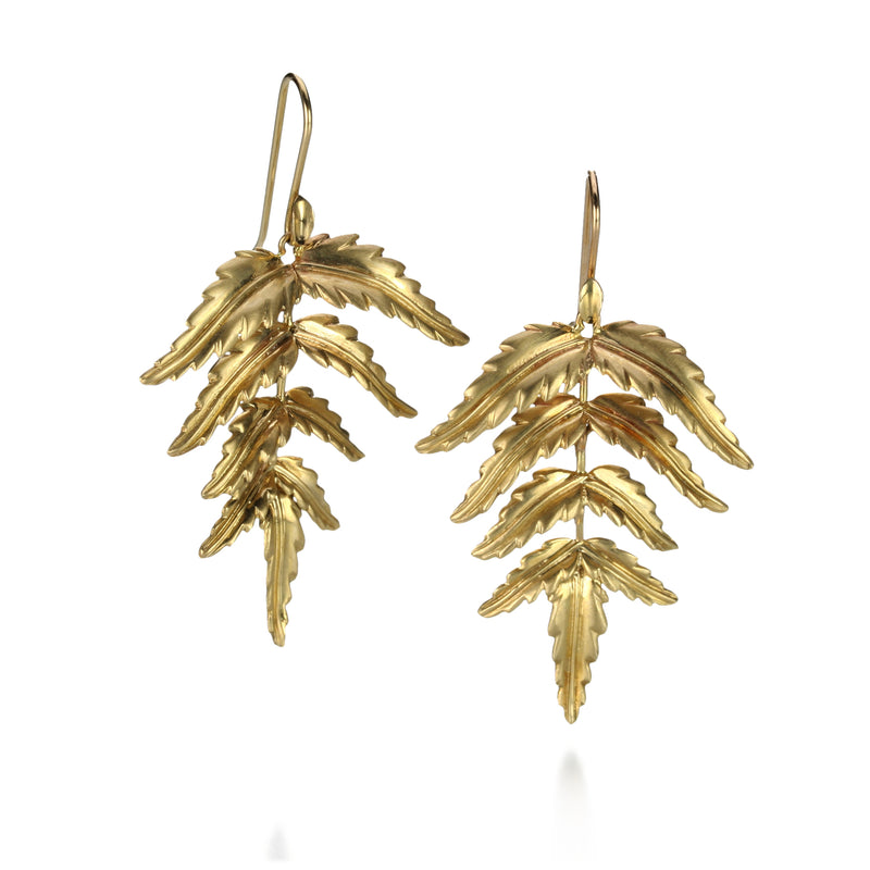 Annette Ferdinandsen Small Gold Forest Fern Earrings  | Quadrum Gallery