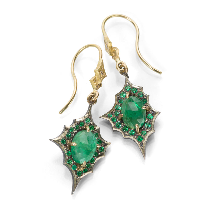 Annie Fensterstock Emerald Scallop Earrings | Quadrum Gallery