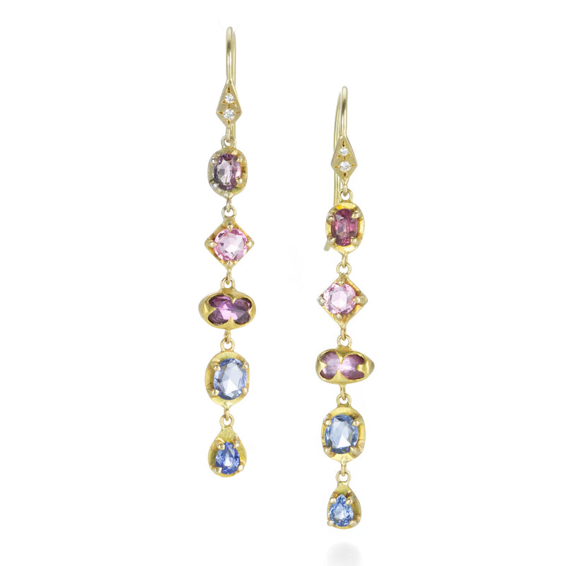 Annie Fensterstock Multicolored Sapphire Drop Earrings | Quadrum Gallery