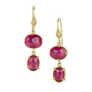Annie Fensterstock Double Ruby Drop Earrings | Quadrum Gallery