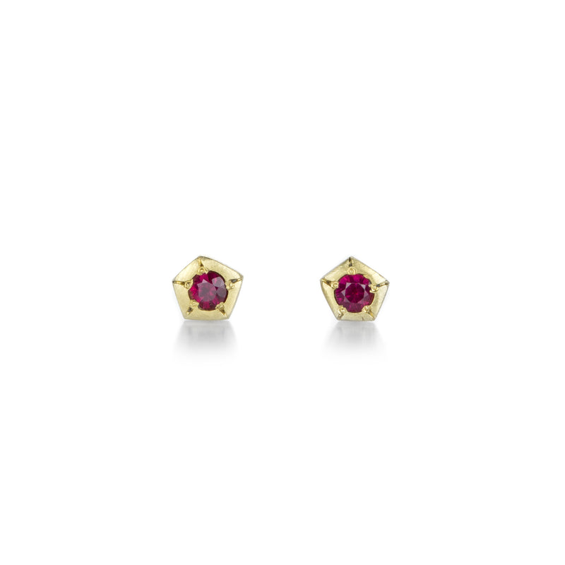 Annie Fensterstock 18k Ruby Rock Studs | Quadrum Gallery