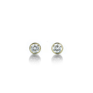Alexis Kletjian 18k Bezel Set White Diamond Studs  | Quadrum Gallery