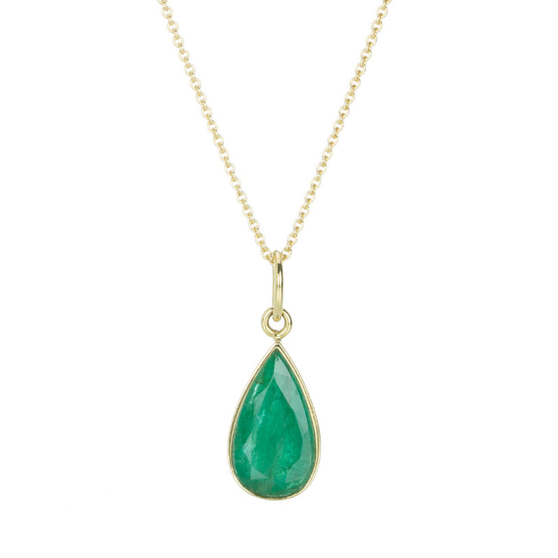 Alexis Kletjian Pear Shaped Zambian Emerald Pendant (Pendant Only) | Quadrum Gallery