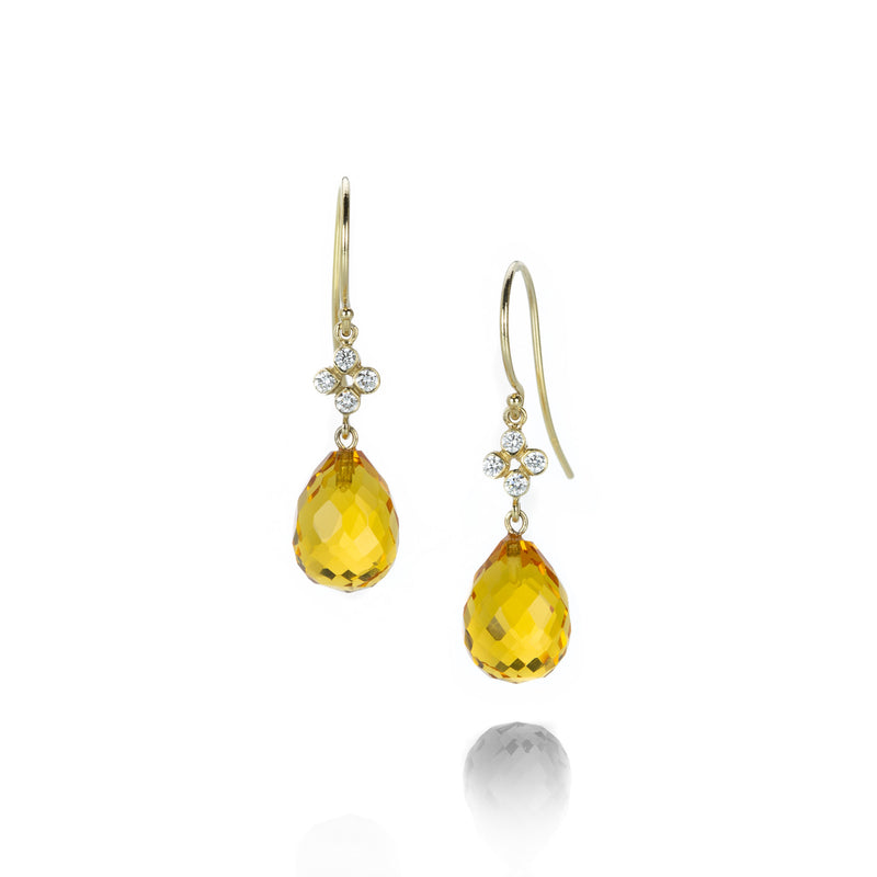 Alexis Kletjian Citrine Clover Diamond Earrings | Quadrum Gallery