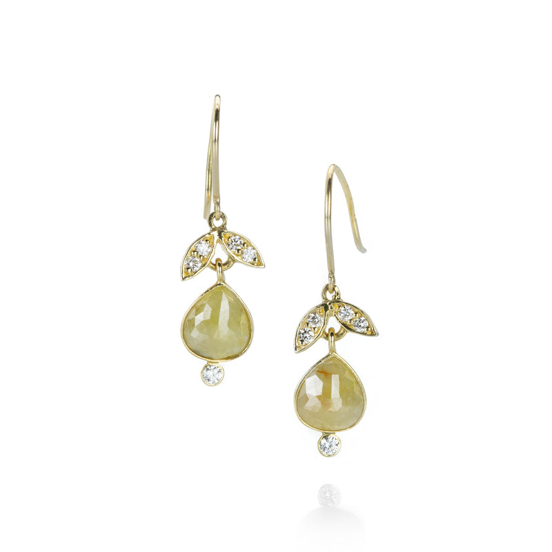 Alexis Kletjian Yellow and White Diamond Lotus Earrings | Quadrum Gallery