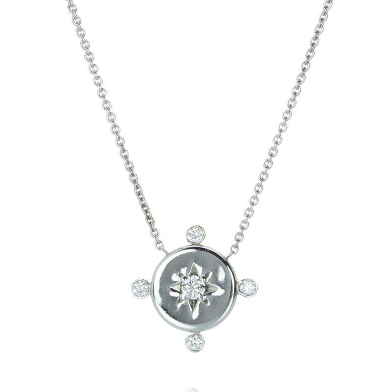 Alexis Kletjian White Gold Lucky Star Diamond Compass Necklace | Quadrum Gallery