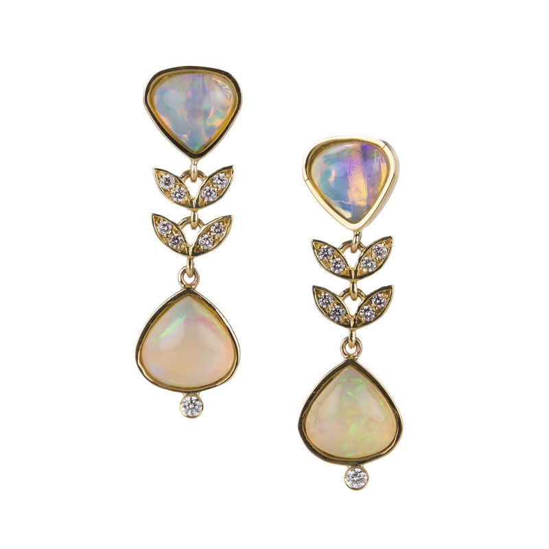 Alexis Kletjian Opal and Diamond Lotus Earrings | Quadrum Gallery