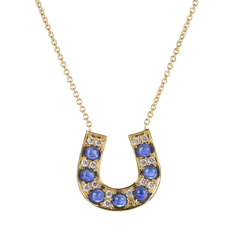 Alexis Kletjian Sapphire and Diamond Horseshoe Pendant Necklace | Quadrum Gallery