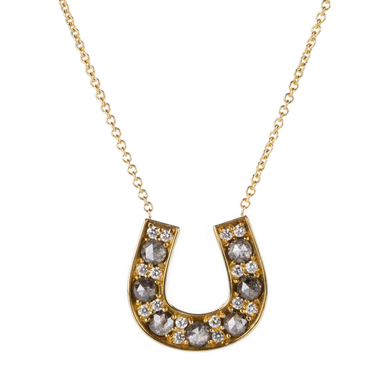 Alexis Kletjian Gray Rose Cut Diamond Horseshoe Necklace | Quadrum Gallery