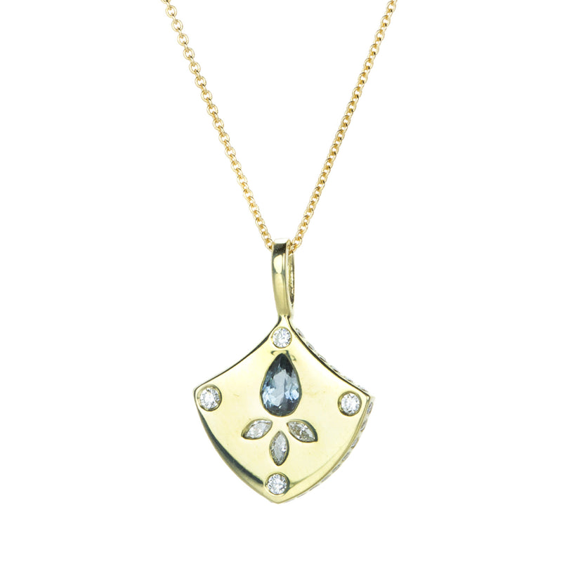 Alexis Kletjian Sapphire Lotus Shield Pendant (Pendant Only) | Quadrum Gallery