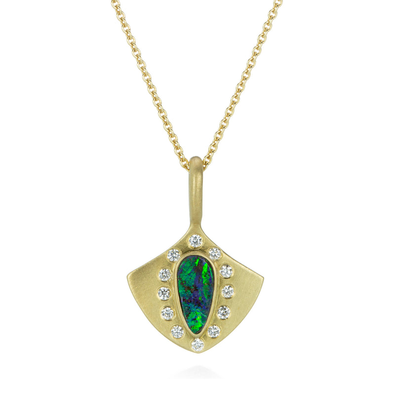 Alexis Kletjian Boulder Opal Lotus Shield Pendant (Pendant Only) | Quadrum Gallery