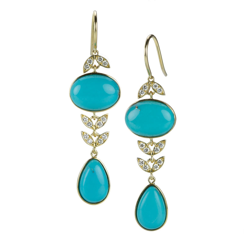 Alexis Kletjian Sleeping Beauty Turquoise Lotus Earrings | Quadrum Gallery