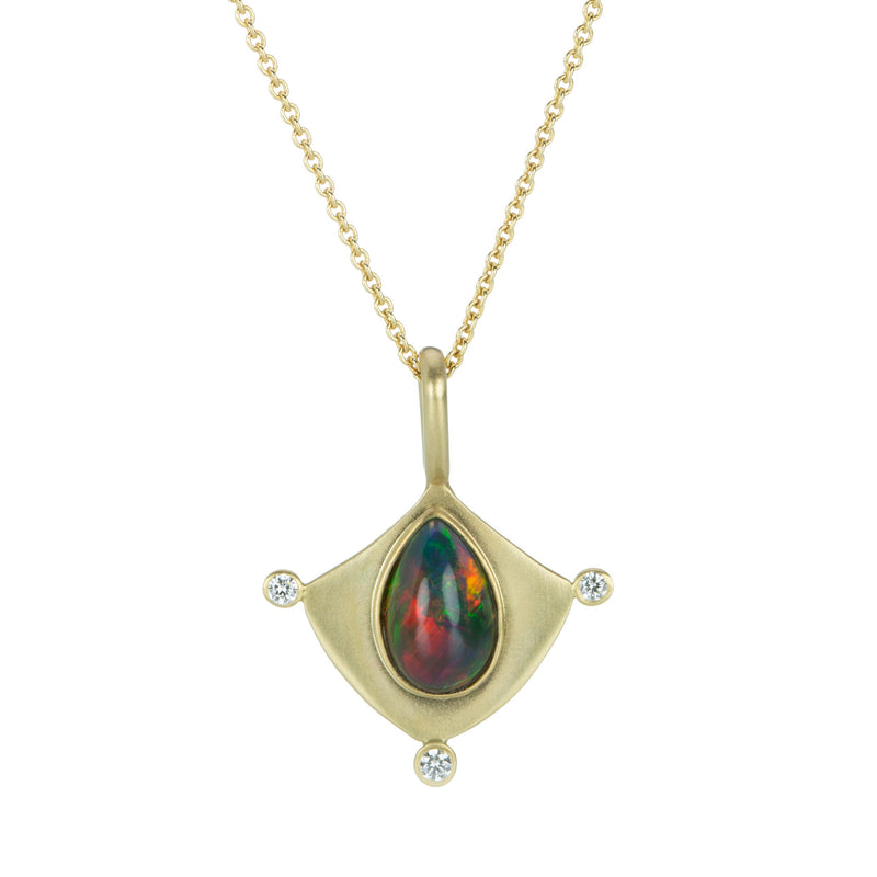 Alexis Kletjian Black Opal Lotus Shield Pendant (Pendant Only) | Quadrum Gallery