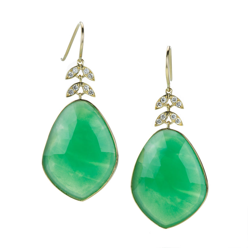 Alexis Kletjian Chrysoprase and Diamond Lotus Earrings | Quadrum Gallery