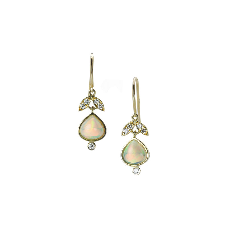 Alexis Kletjian Pear Shaped Opal Lotus Earrings | Quadrum Gallery