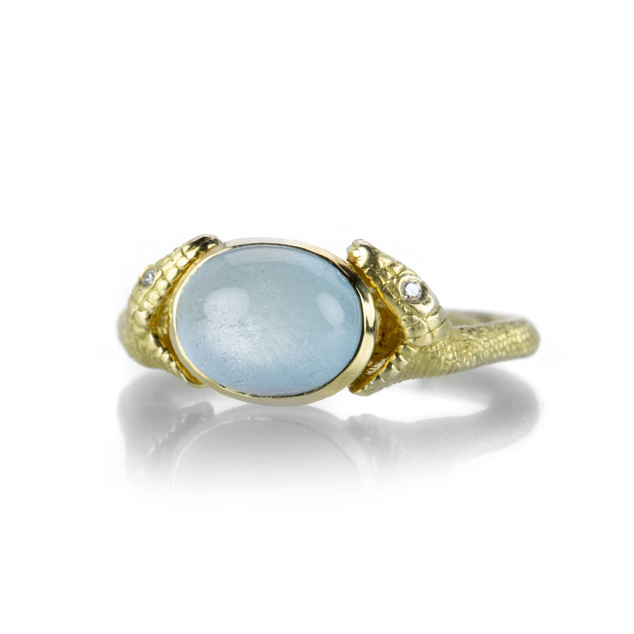 Anthony Lent Two Headed Aquamarine Serpent Ring | Quadrum Gallery