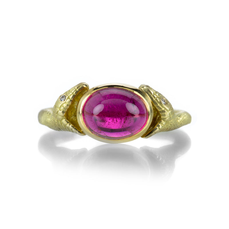 Anthony Lent Two Headed Rubellite Serpent Ring | Quadrum Gallery