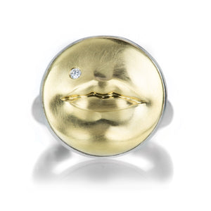 Anthony Lent Silver Gold Kiss Me Ring | Quadrum Gallery