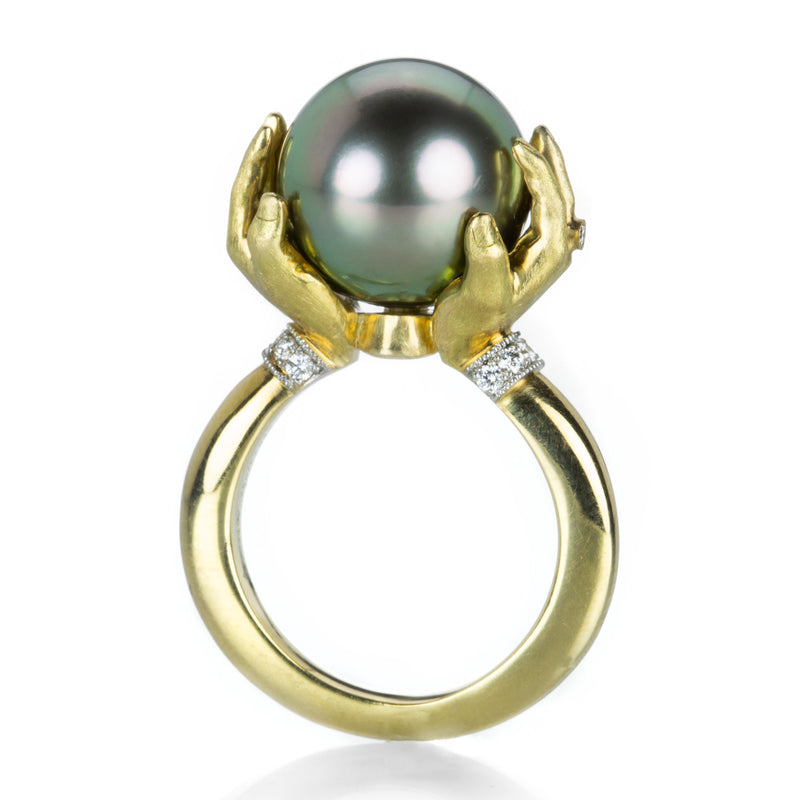 Anthony Lent Tahitian Pearl Adorned Hands Ring | Quadrum Gallery