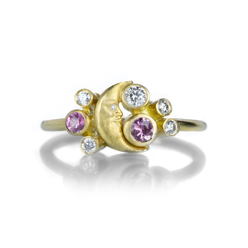 Anthony Lent Pink Sapphire Crescent Moonface Meteor Ring | Quadrum Gallery