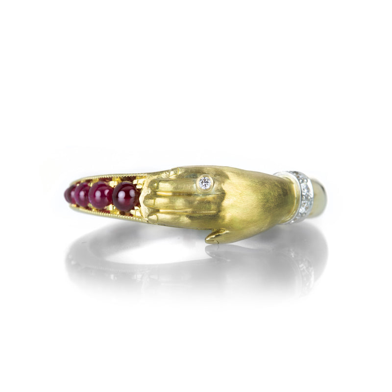 Anthony Lent Ruby One Hand Band Wearing Diamonds | Quadrum Gallery