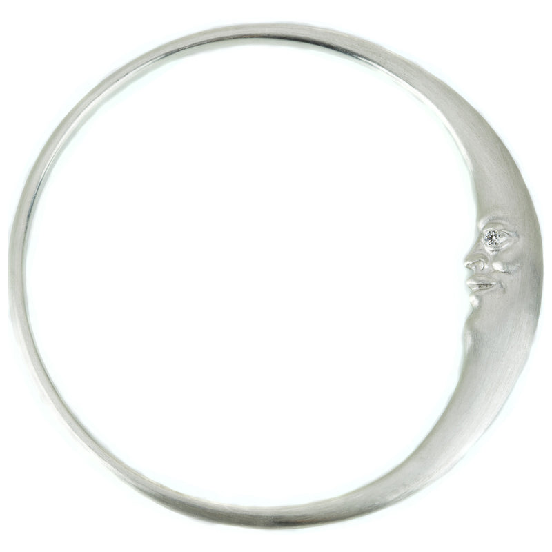 Anthony Lent Sterling Silver Crescent Moonface Bangle | Quadrum Gallery