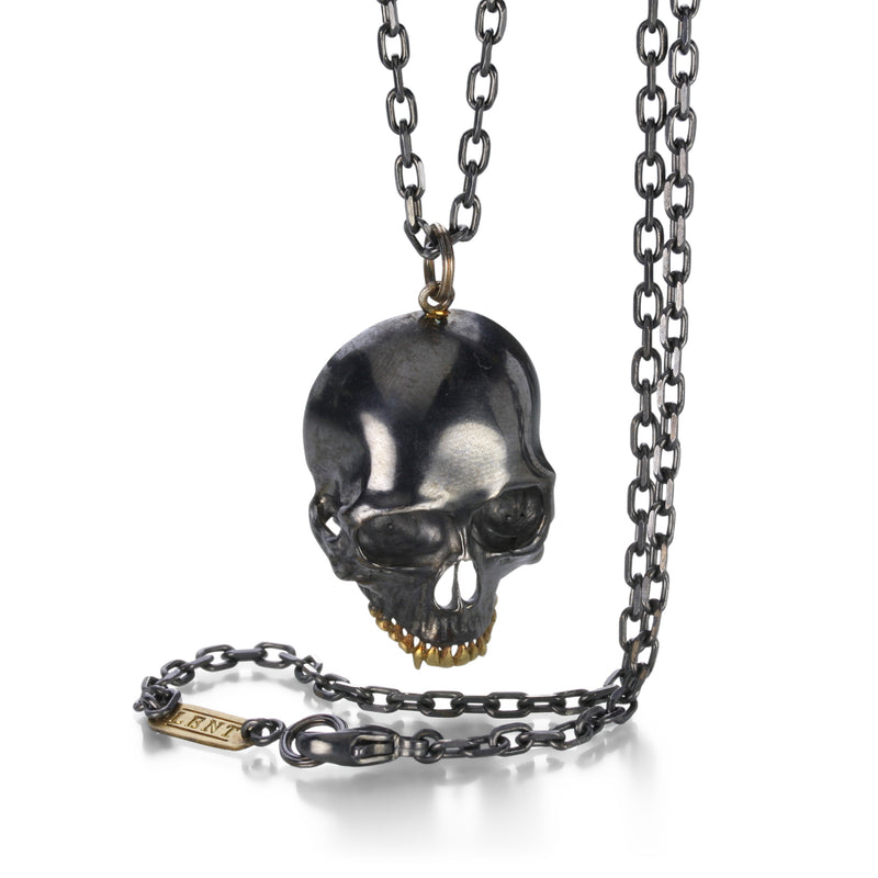 Anthony Lent Large Black Skull Necklace | Quadrum Gallery