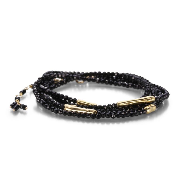Anne Sportun Black Spinel Wrap Bracelet with Log Beads | Quadrum Gallery