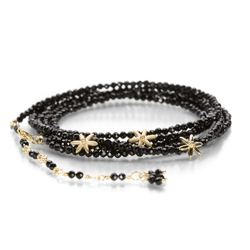 Anne Sportun Black Spinel Wrap Bracelet with 3 Stars | Quadrum Gallery