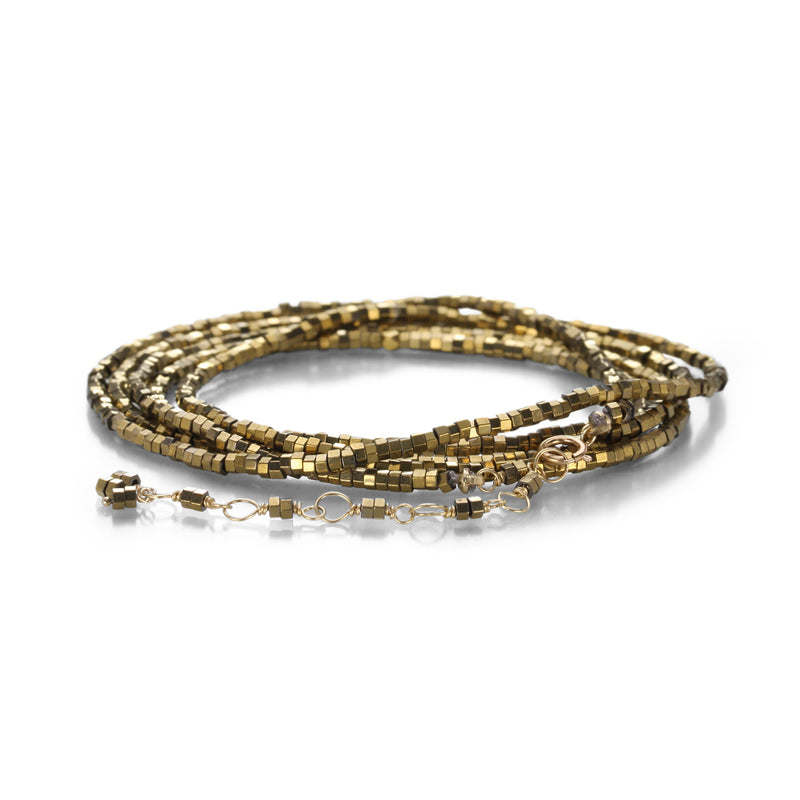 Anne Sportun Bright Gold Pyrite Wrap Bracelet - 34" | Quadrum Gallery
