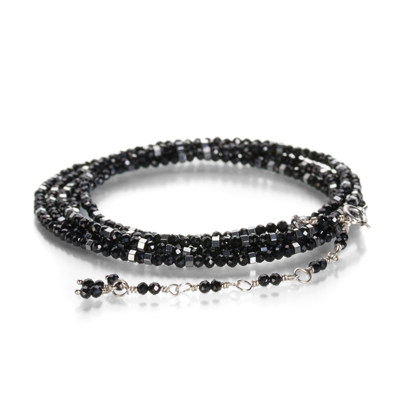 Anne Sportun Black Spinel & White Pyrite Bead Wrap Bracelet | Quadrum Gallery