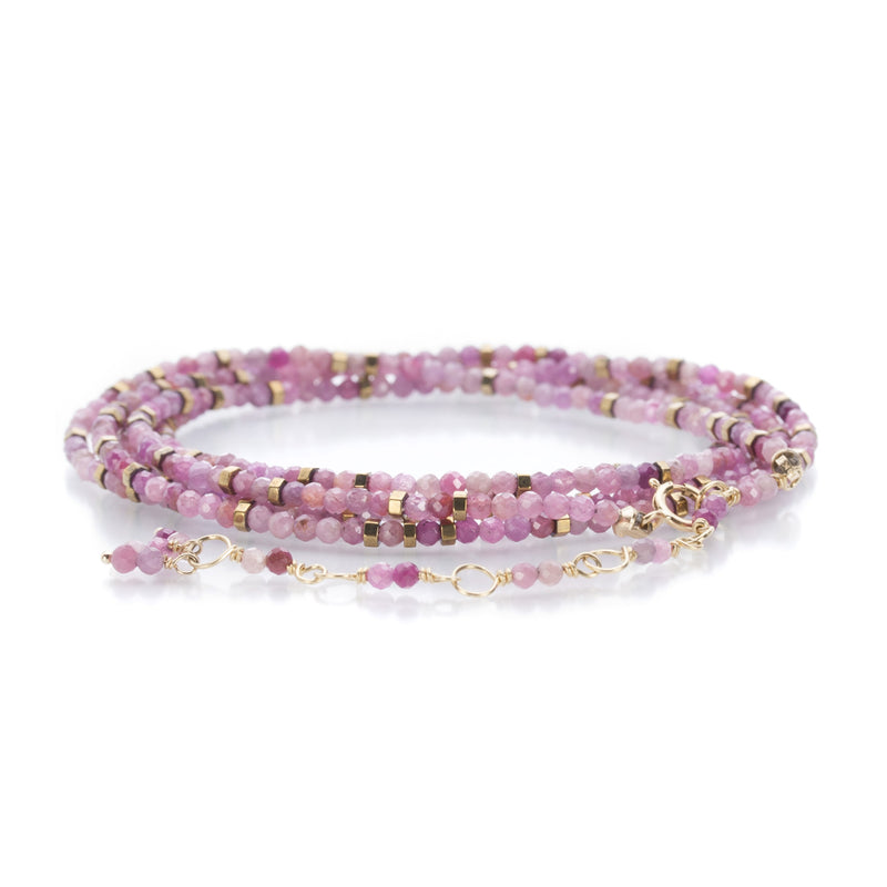 Anne Sportun Pink Ruby Confetti Wrap Bracelet 34" | Quadrum Gallery
