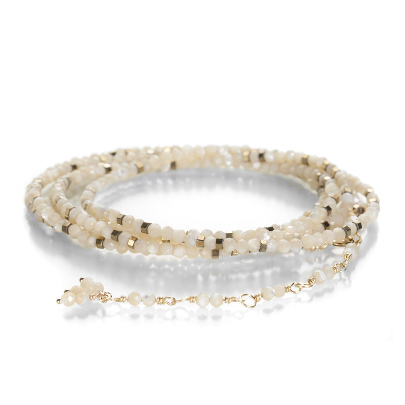 Anne Sportun 34" - Mother of Pearl Confetti Wrap Bracelet | Quadrum Gallery
