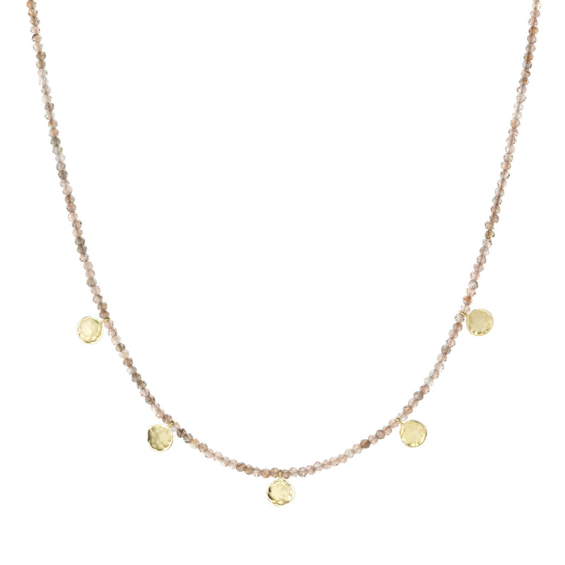 Anne Sportun Champagne Garnet Mini Disc Necklace  | Quadrum Gallery