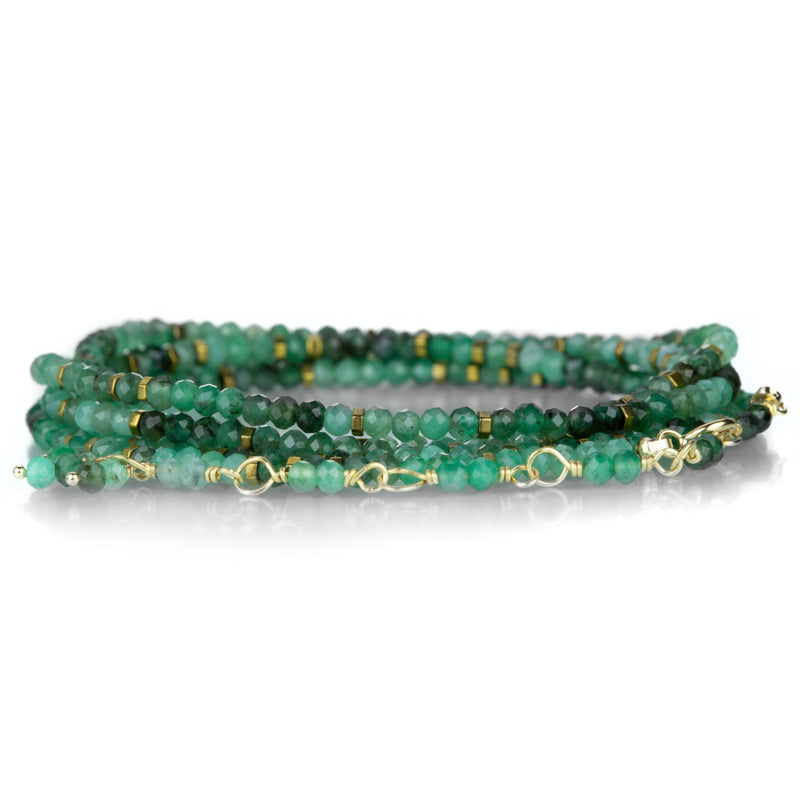 Anne Sportun 18k Sakota Emerald Confetti Wrap Bracelet - 34" | Quadrum Gallery