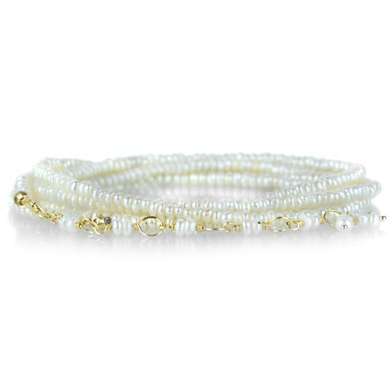 Anne Sportun White Pearl Wrap Bracelet -34" | Quadrum Gallery