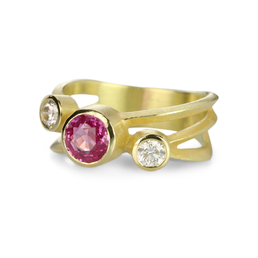 Barbara Heinrich Pink Sapphire Criss Cross Ring | Quadrum Gallery