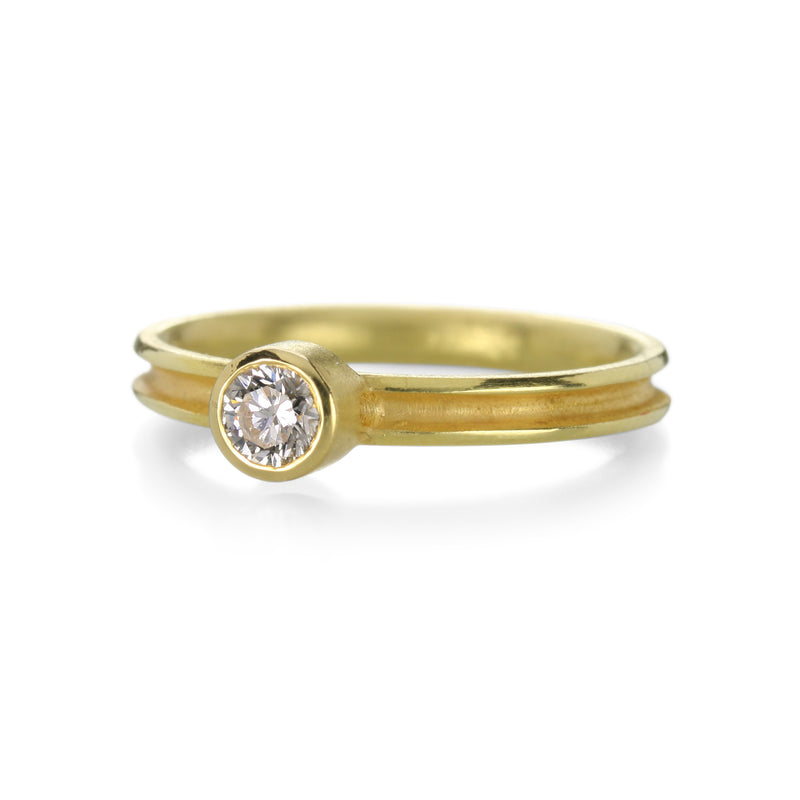 Barbara Heinrich Round Diamond Ring with Grooved Shank | Quadrum Gallery